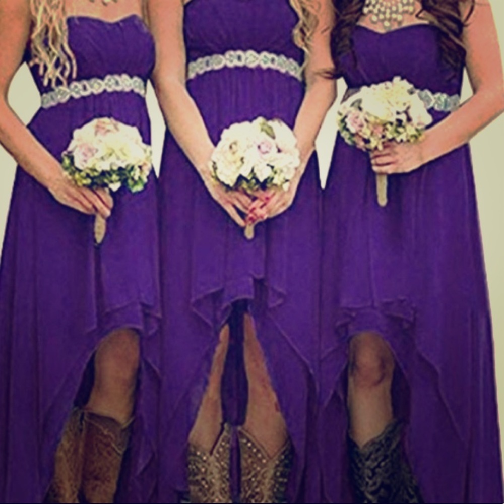 Purple formal high low dress
